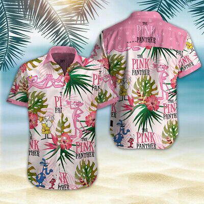 Pink Panther Hawaii Graphic Print Short Sleeve Hawaii Casual Shirt Ha45179