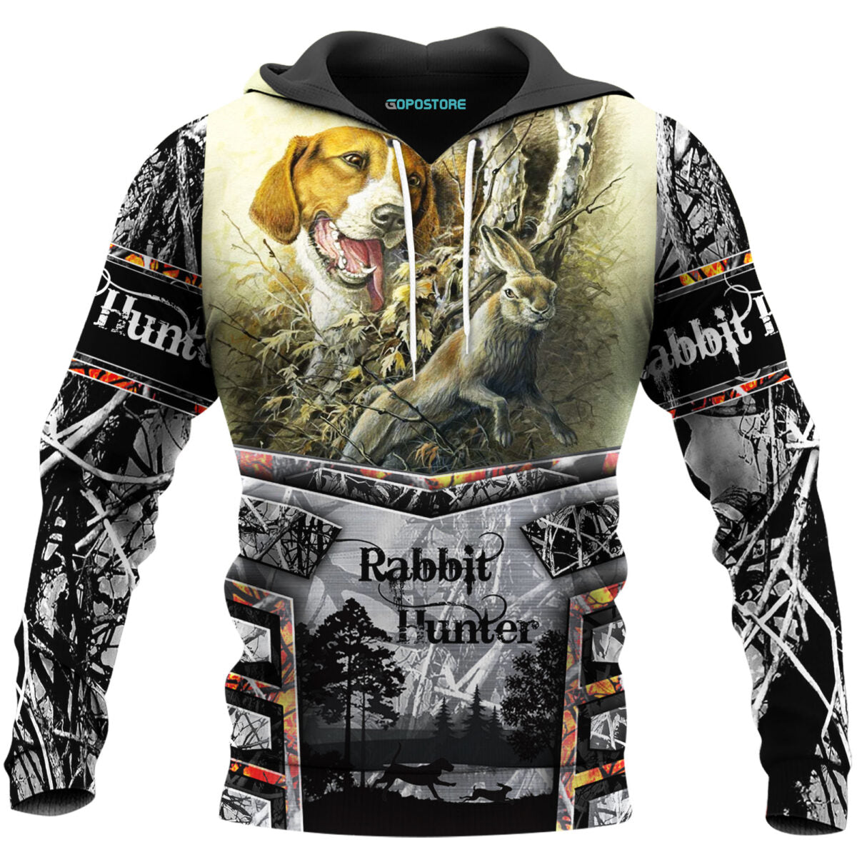 Rabbit Hunter 3D All Over Printed Shirts Custom Personalized Text Name Hoodie, Short, Sweater