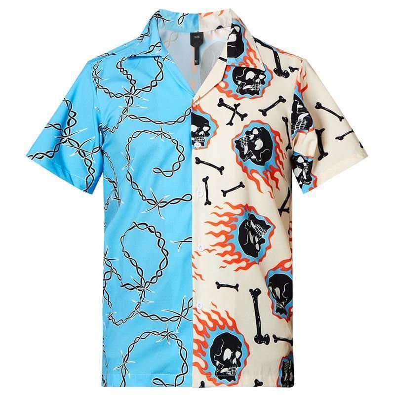 Cover Your Body With Amazing Mens Hawaii Shirts Skull Printing Ha6623