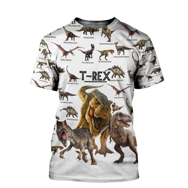 Velociraptor Dinosaur 3D T Shirt, T Rex Shirt Hoodie Tank Top For Dinosaur Lover