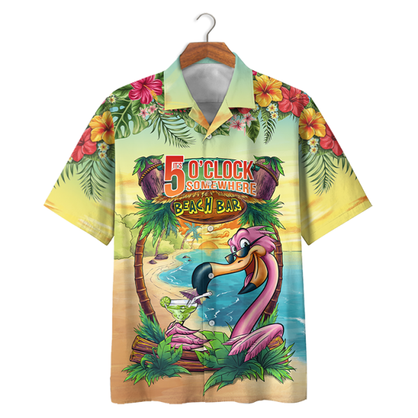 Flamingo 5 Some Where Beach Bar Hawaii Shirt For Men Women Ha91032