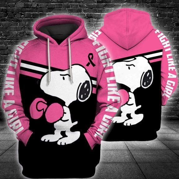 Snoopy Breast Cancer Fight Hoodie & Zip Hoodie