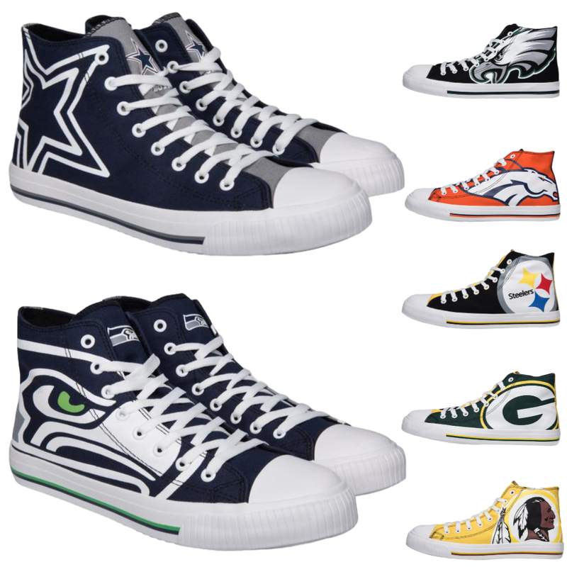 NFL Mens High Top Big Logo Canvas Shoes