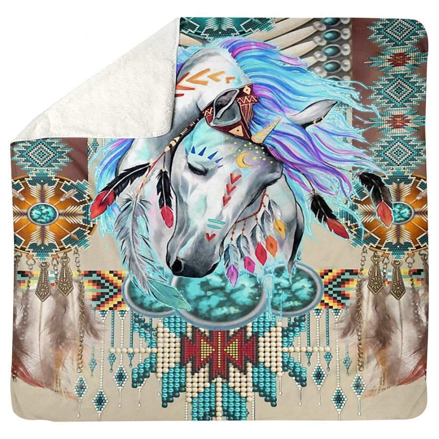 Vintage Horse   Special Custom Design  For Cool Boys Sherpa Blanket