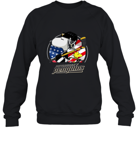 Pittsburg Peguins Ice Hockey Snoopy And Woodstock 2D Sweatshirt