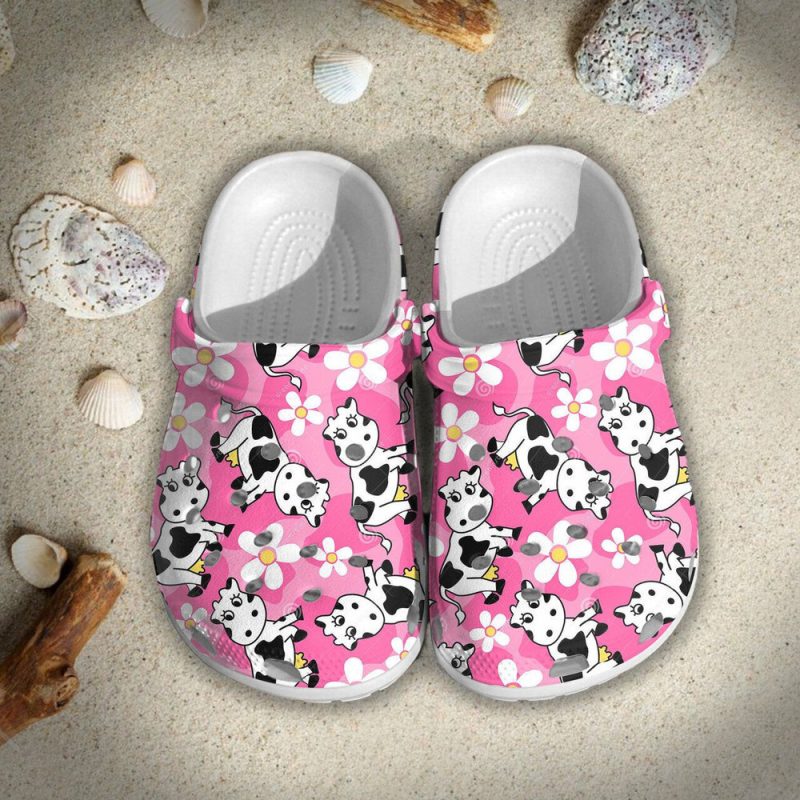 Cute Cow Flowers 102 Gift For Lover Rubber clog Shoes Comfy Footwear 2