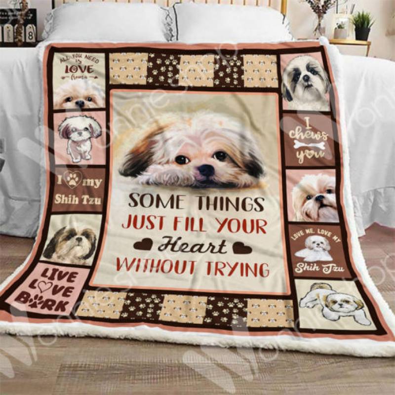 Shih Tzu Dog Sherpa Blanket OCT1801 76O50