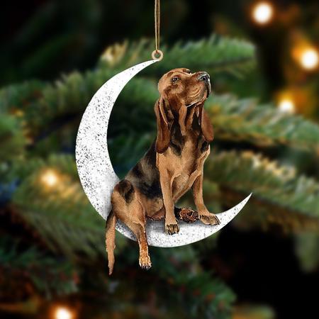 Bloodhound-Sit On The Moon-Two Sided Ornament