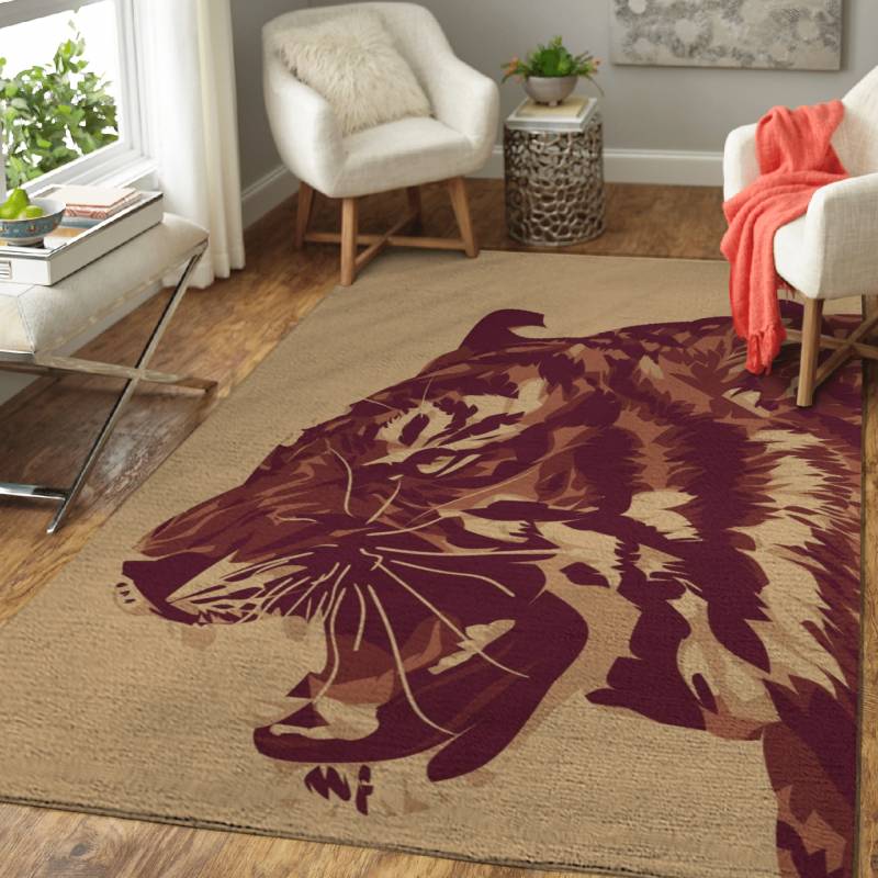 Gold Tiger – Animals Area Rug Carpet