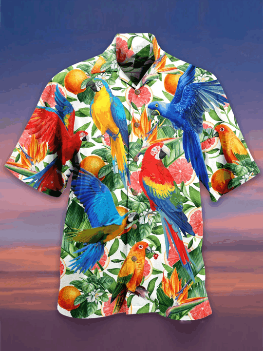 Tropical Parrot Hawaiian Shirt | Unisex | Full Size | Adult | Colorful | HW2667