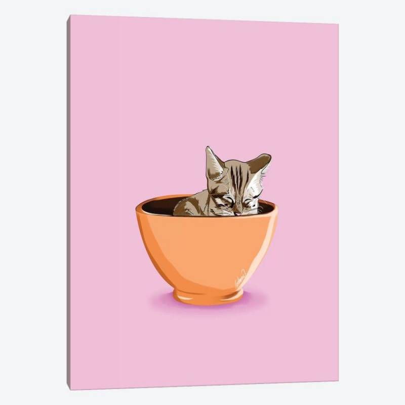Cat Coffee Mug - Canvas Print