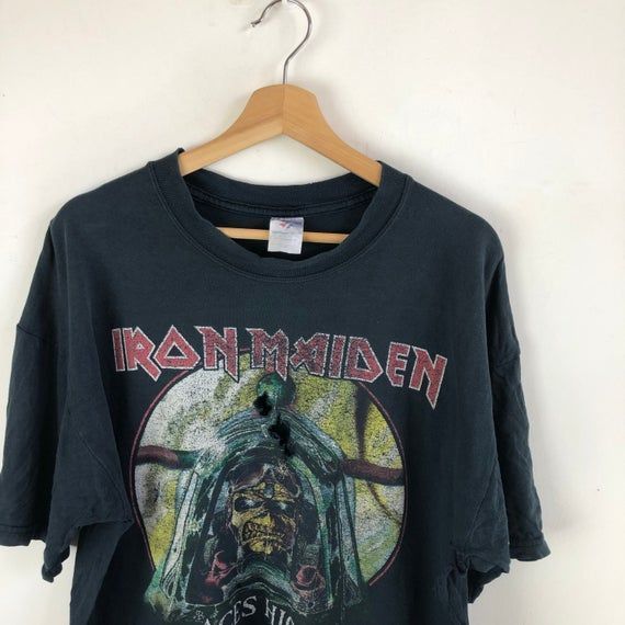 Vtg Iron Maiden Shirt Aces High Live To Fly Fly To Live Band T-Shirt