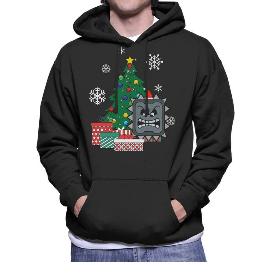 Thwomp Around The Christmas Tree Mario Men’s Hooded Sweatshirt