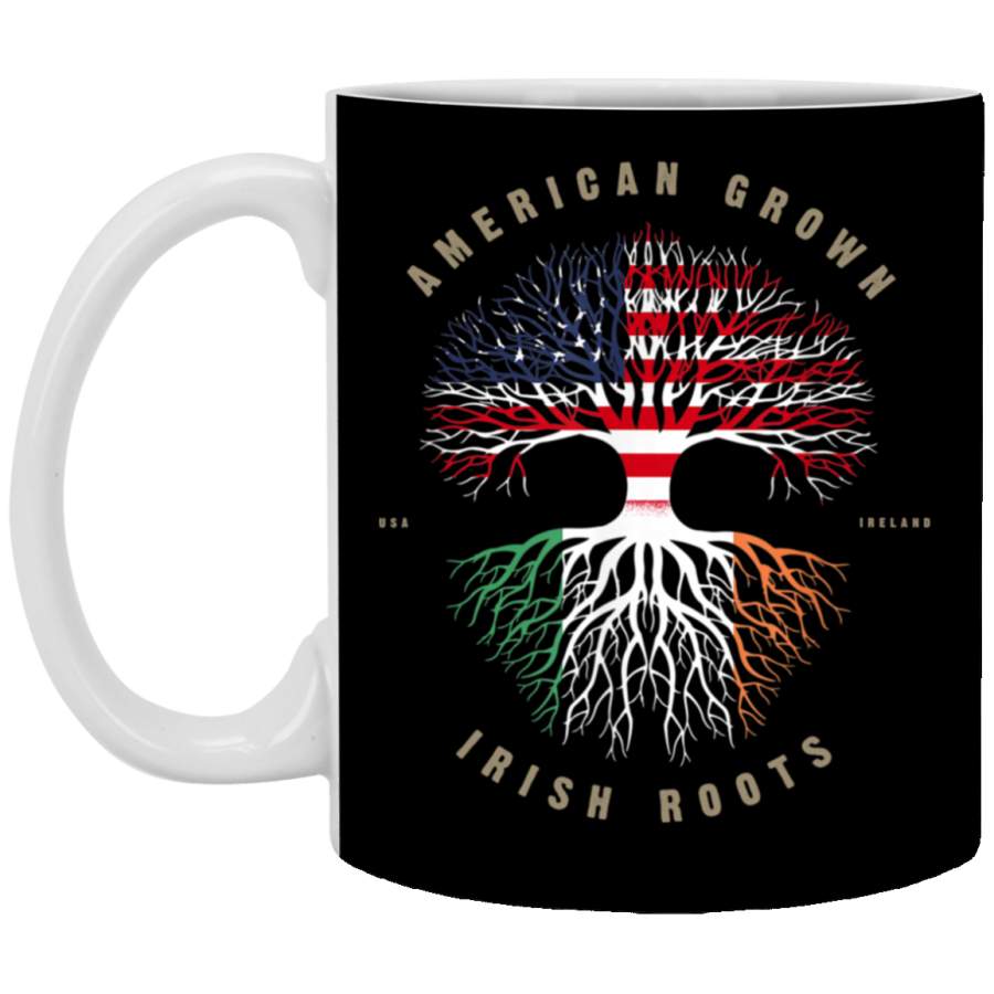 American Grown Irish Roots Ireland Flag Coffee Mug