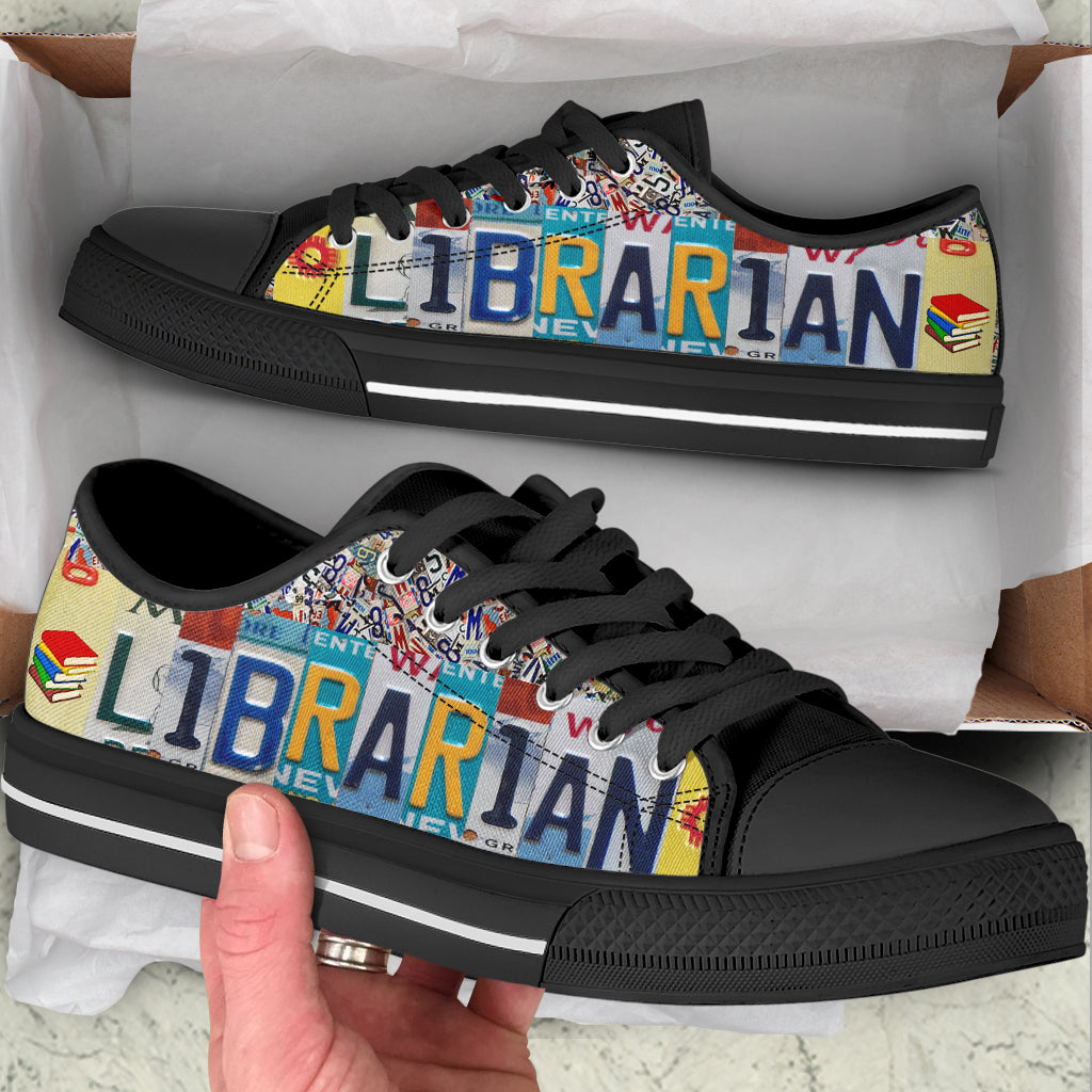 Librarian Low Top Shoes License Plates Canvas Shoes – Best Shoes For Men And Women