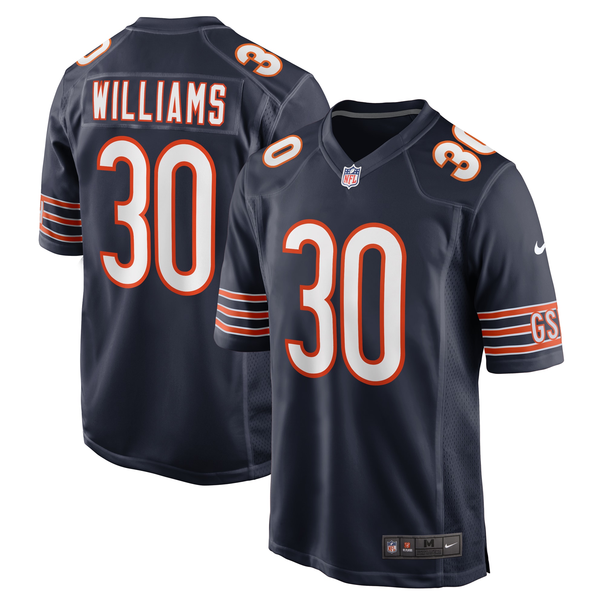 Men’s Chicago Bears Joejuan Williams  Navy  Game Jersey