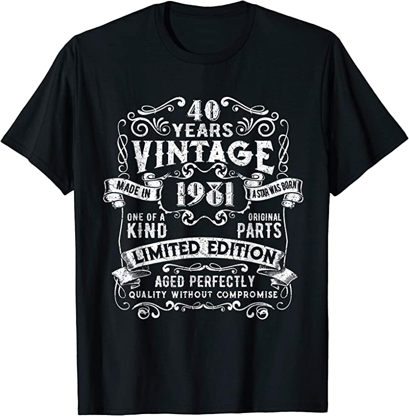 Vintage Made in 1981 40th Bday Gifts 40 Quarantine Birthday T-Shirt