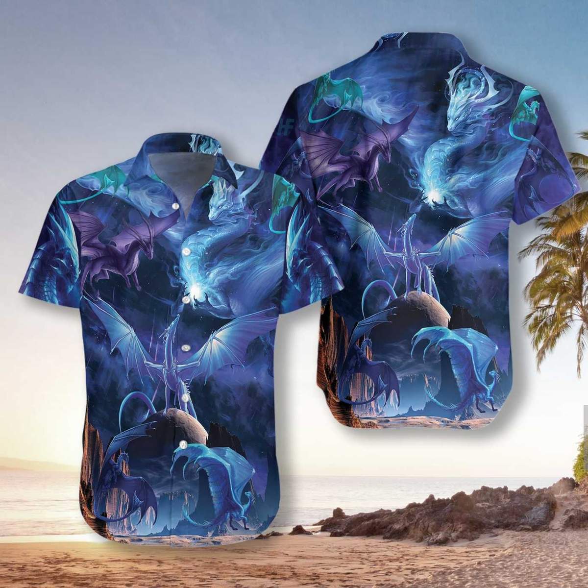 Blue Universe Dragon Hawaii Shirt For Men Women Ha34040