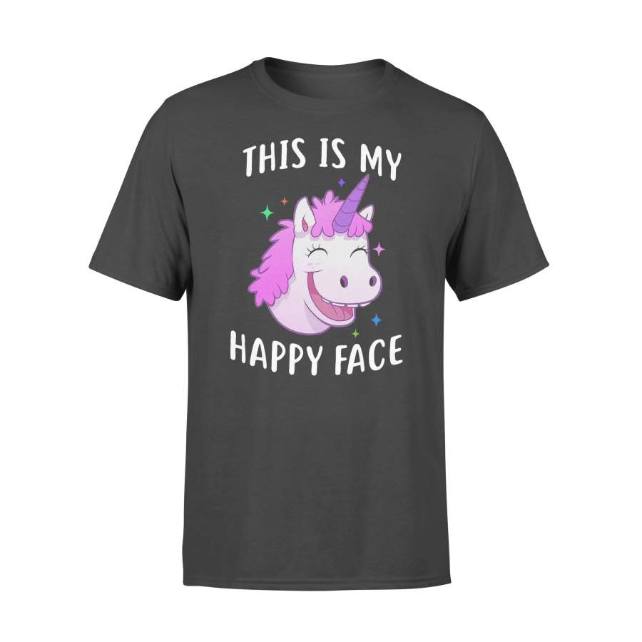 Unicorn This Is My Happy Face T-shirt