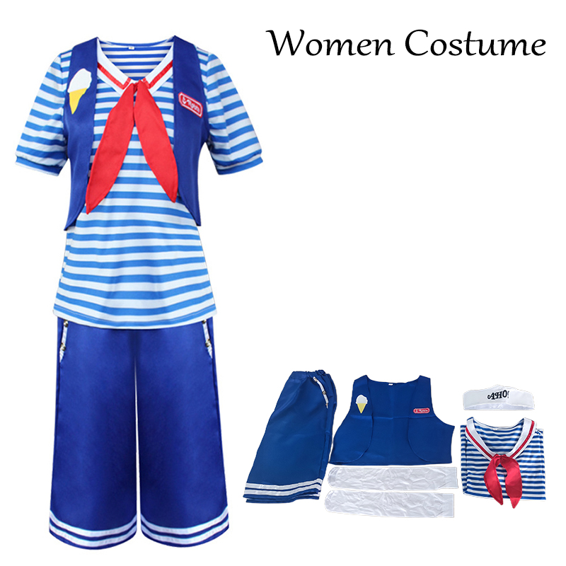 Stranger Things Cosplay Robin Steve Harrington Scoops Ahoy Cosplay Costume Sailor Uniform for Men Women alx