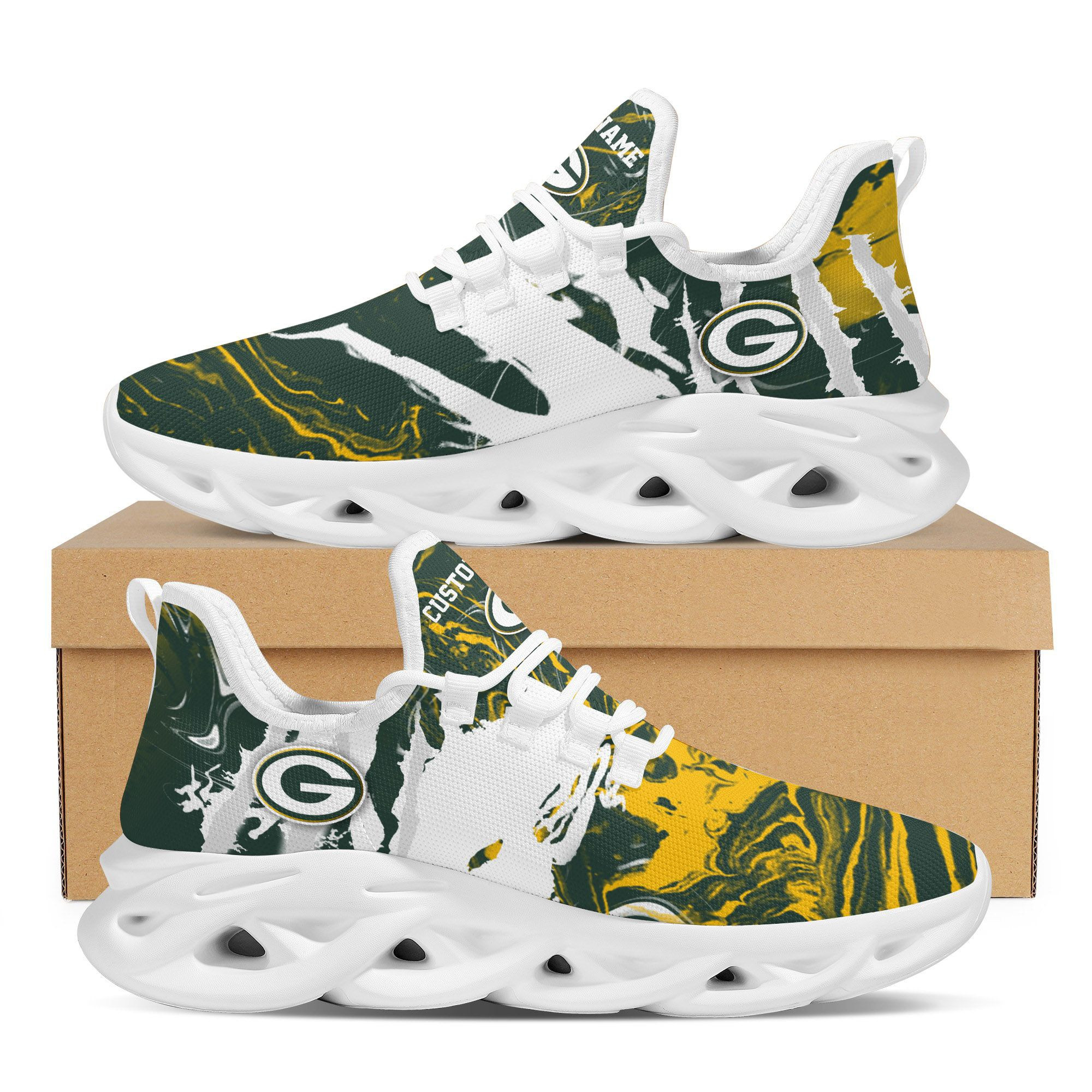 Green Bay Packersamerican Football Team Trending Custom Personalized With Name Max Soul Clunky Sneaker Shoes For Men Women