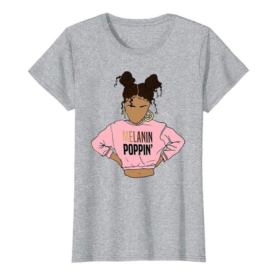 Women’s Fashion Tops Inspirational Melanin Poppin Sexy Girl Soft Cotton T-shirt