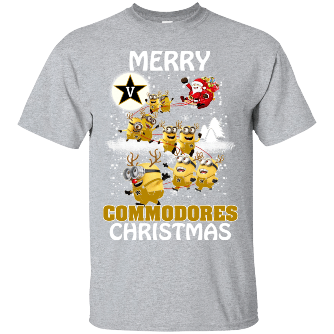 Check out this awesome Vanderbilt Commodores Ugly Christmas Sweaters Minions Santa Claus Merry Christmas Ultra Cotton T-Shirt