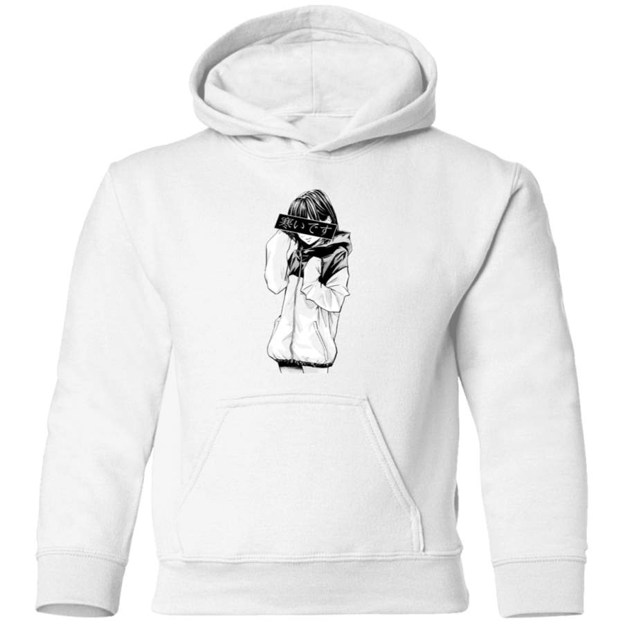 AGR COLD (Black and White) – Sad Japanese Aesthetic Toddler Pullover Hoodie