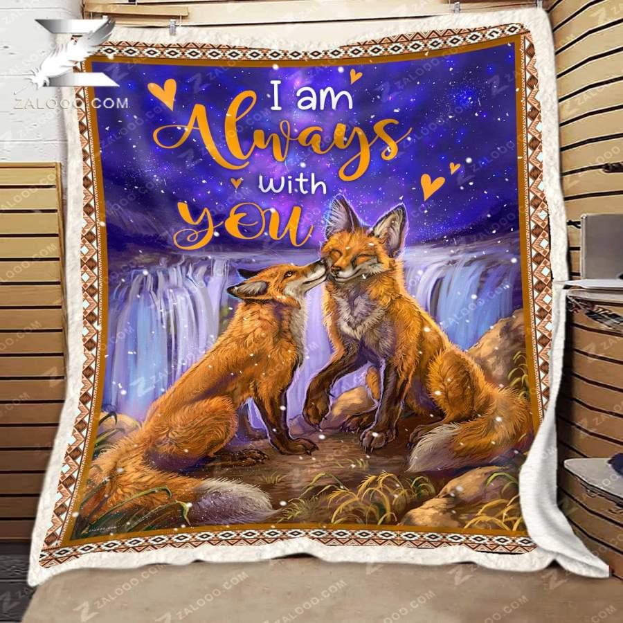 Zalooo – Custom Fleece Blanket – FOX – Wedding Anniversary – I am always with you