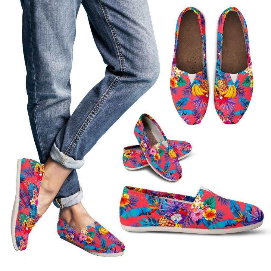 Pink Hawaii Fruits Pattern Print Casual Shoes Ha74698