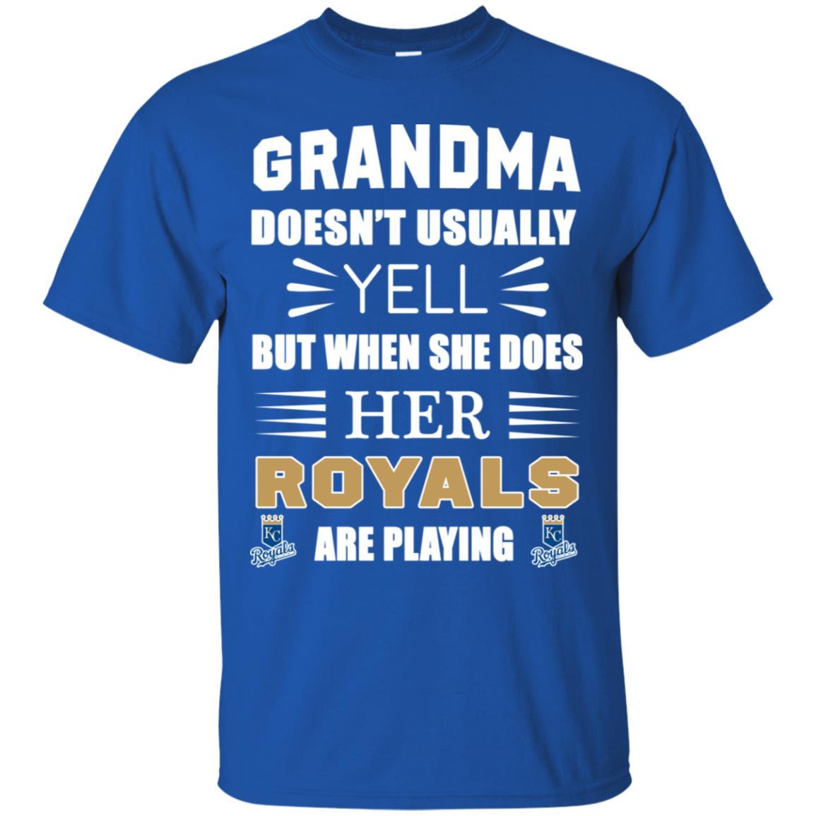 Cool Grandma Doesn’t Usually Yell She Does Her Kansas City Royals T Shirts