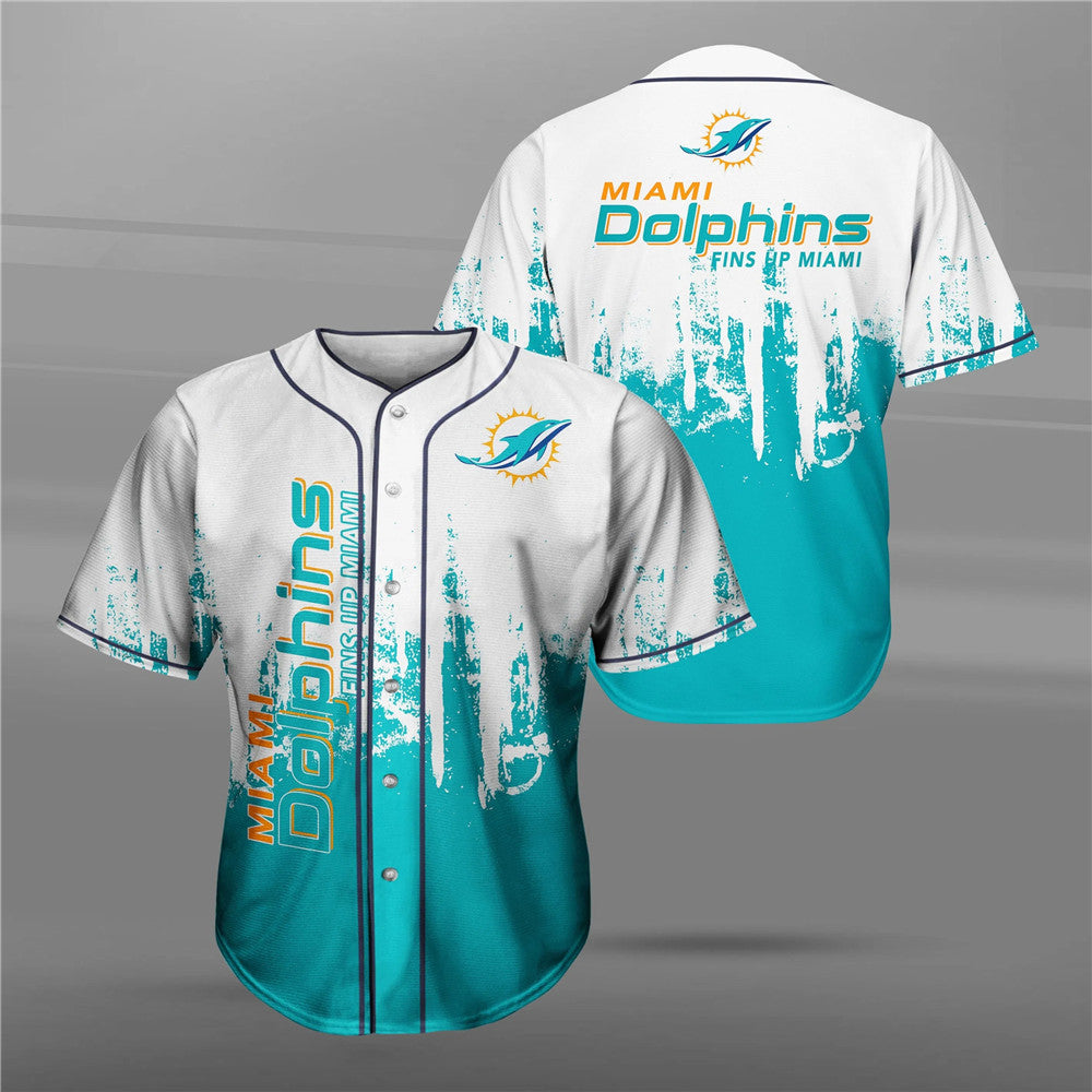 Graffiti Miami Dolphins Baseball Shirt Men