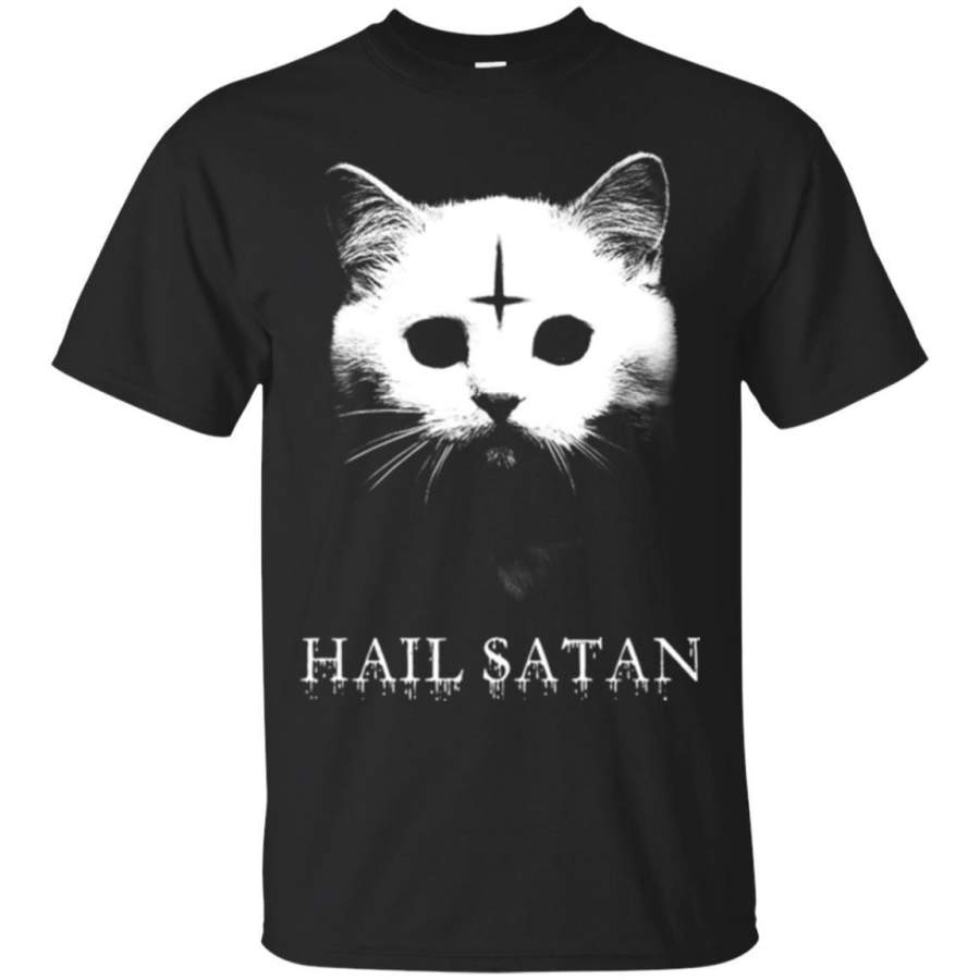 Cat T Shirt Kitten Face Hail Satan For Cat Lovers Shirts