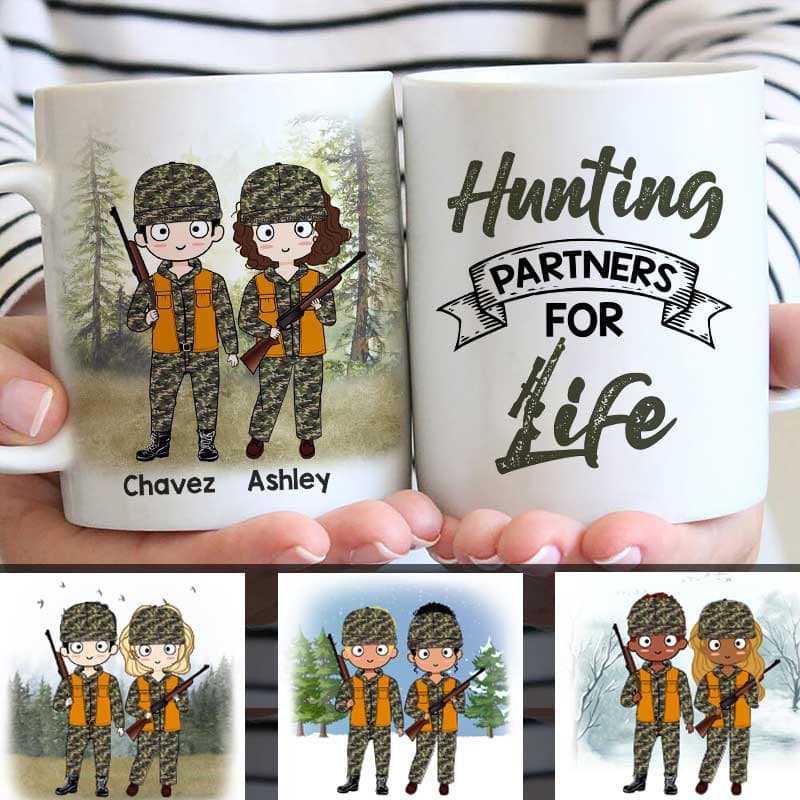 Hunting Couple Chibi Personalized Aop Mug