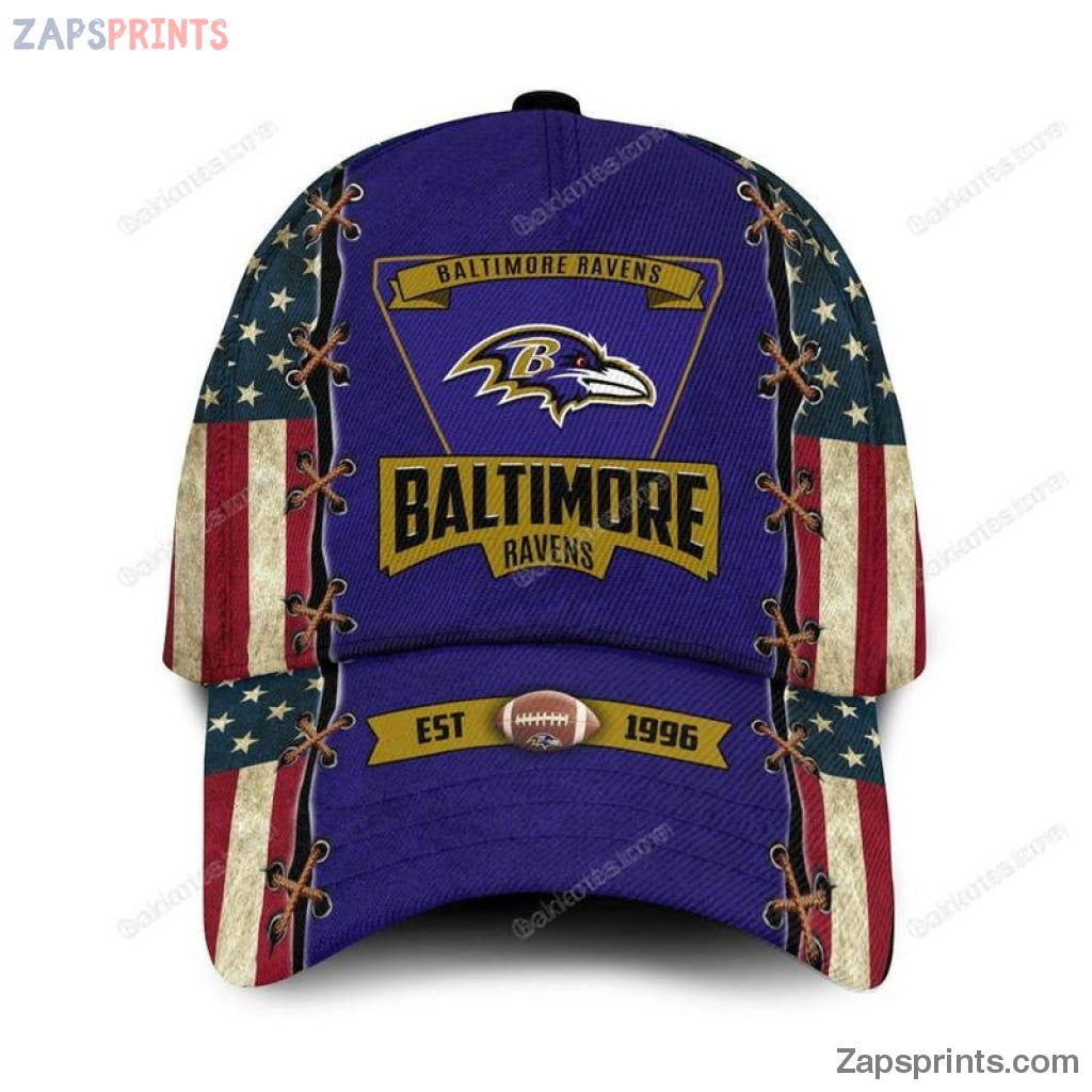 Baltimore Ravens Est 1996 Usa Flag 3D Limited Cap Gift For Fan Football Lovers