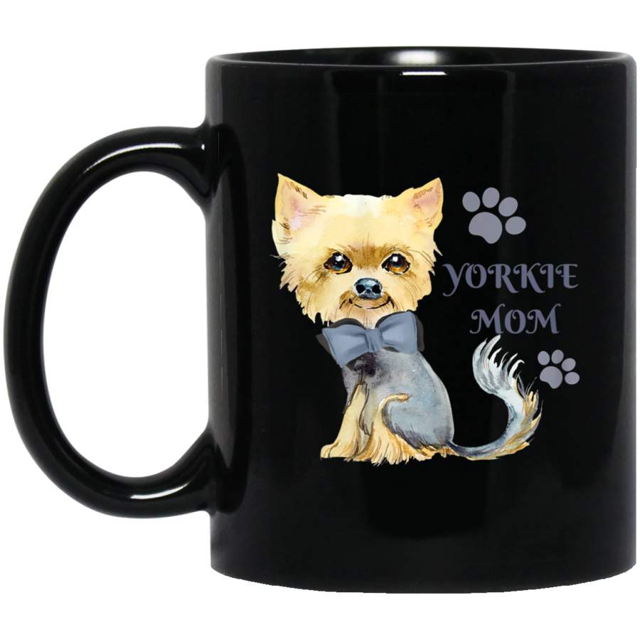 Womens Yorkshire gifts yorkie mom cute yorkie puppy Black Mug