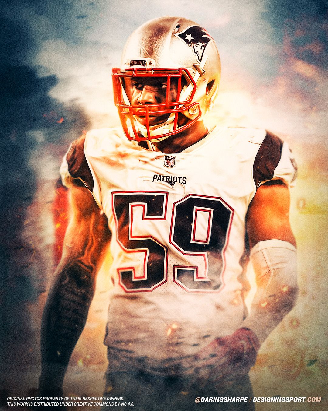 Marquis Flowers #59 New England Patriotsposter For Fans poster canvas