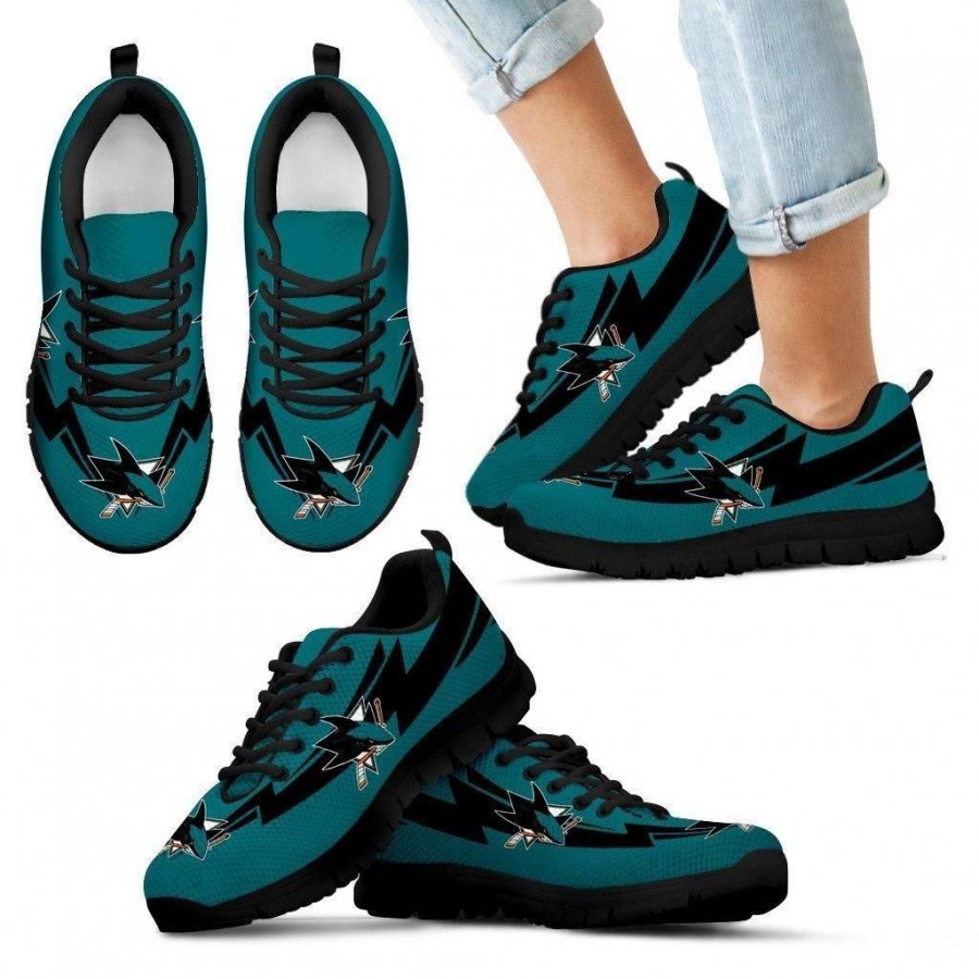 Three Amazing Good Line Charming Logo San Jose Sharks Sneakers #400