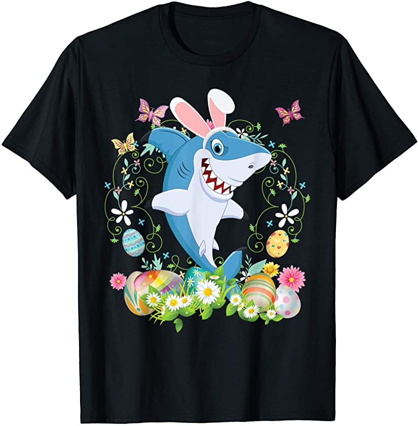 Bunny Shark Happy Easter Day Lover Egg Hunt Lovely Cute T-Shirt