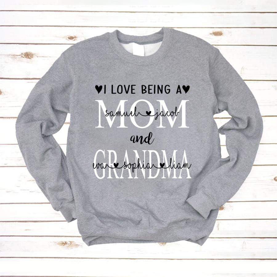 PERSONALIZED I LOVE BEING A MOM AND GRANDMA SHIRT