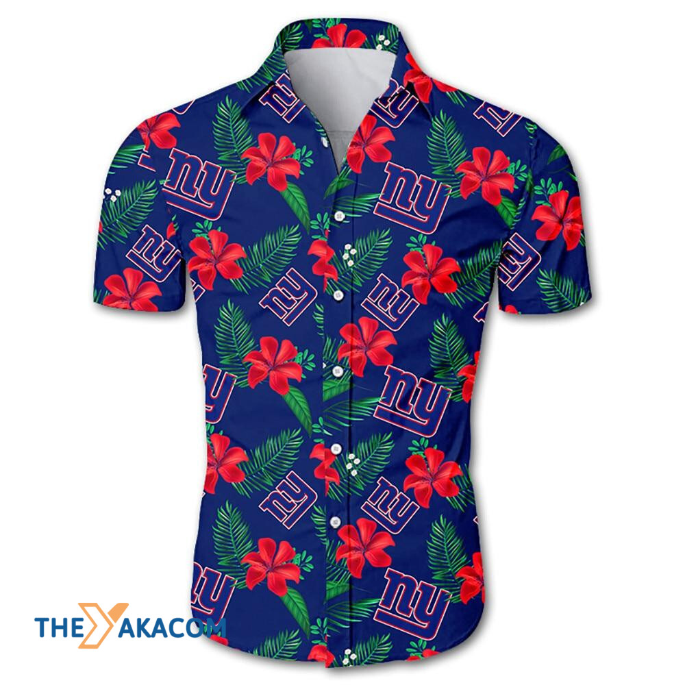 New York Giants Nfl Team Floral Gift For Fan Button Up Shirt Short Sleeve Hawaii Ha104665