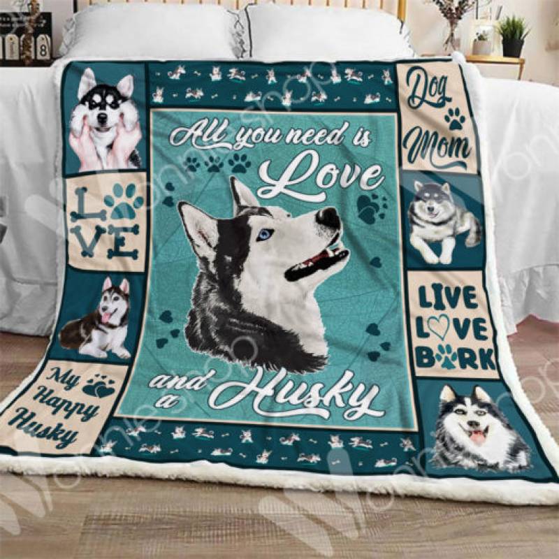 Siberian Husky Dog Sherpa Blanket OCT1603 70O51