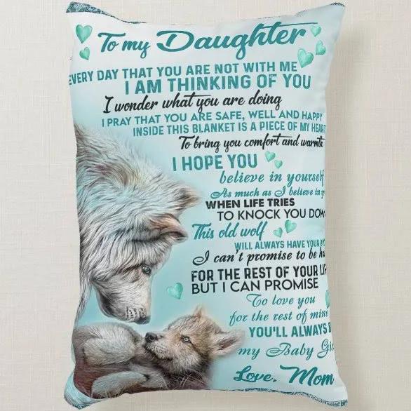 To My Daughter Lion Family Gift, Daughter Birthday Accent Pillow