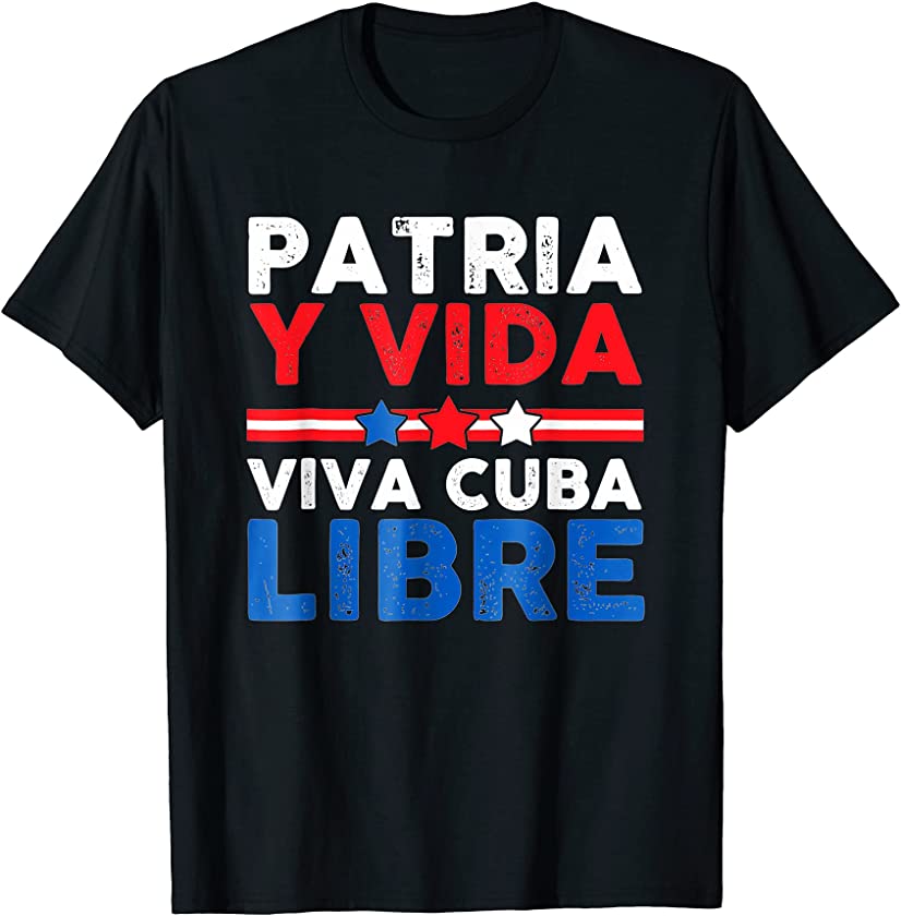 Viva Cuba Libre Pa.tria Y Vi.da Cuba Flag, Cuban Revolution T-Shirt