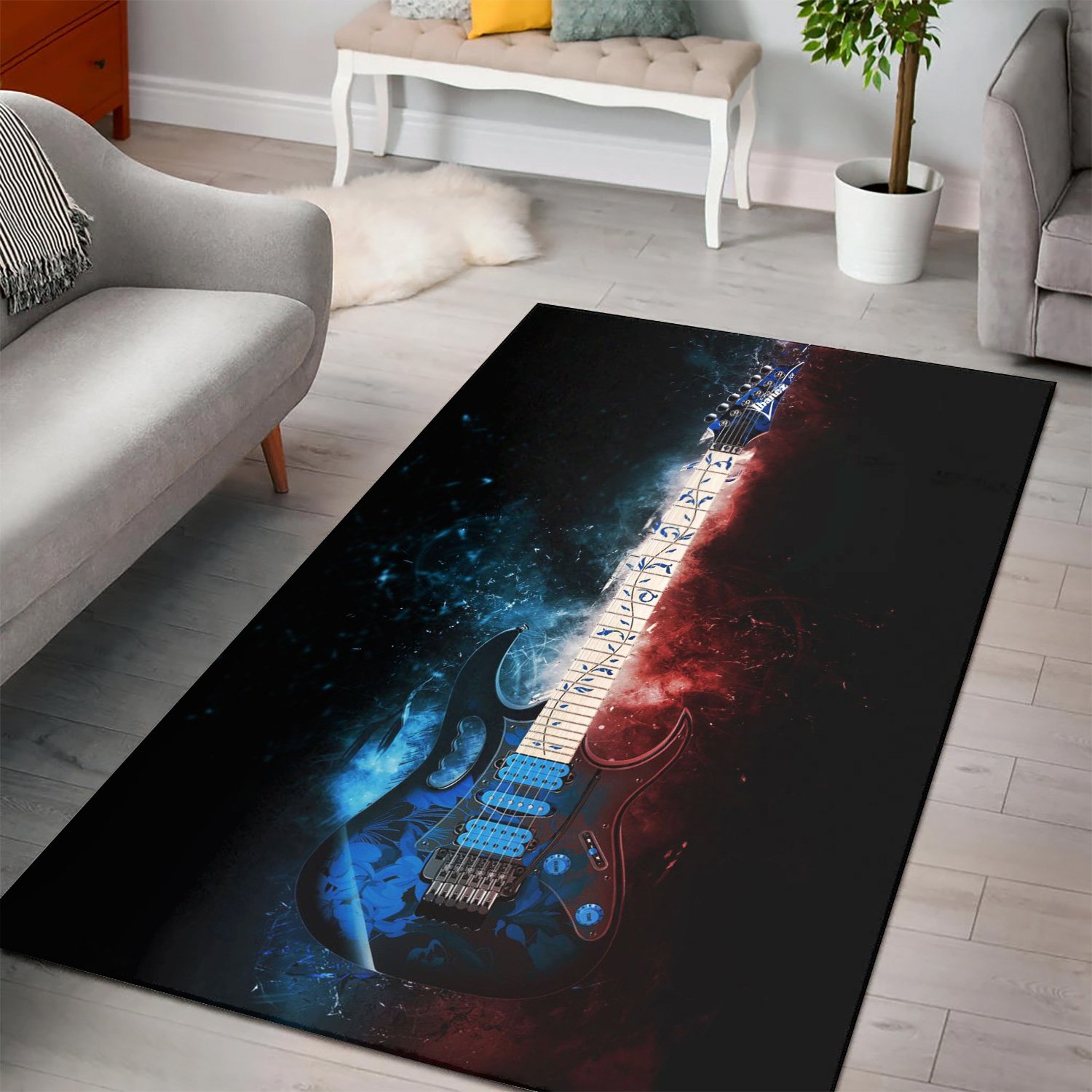 Steve Vai Guitar  Area Rugs,  Gift for fans,  Halloween Gift