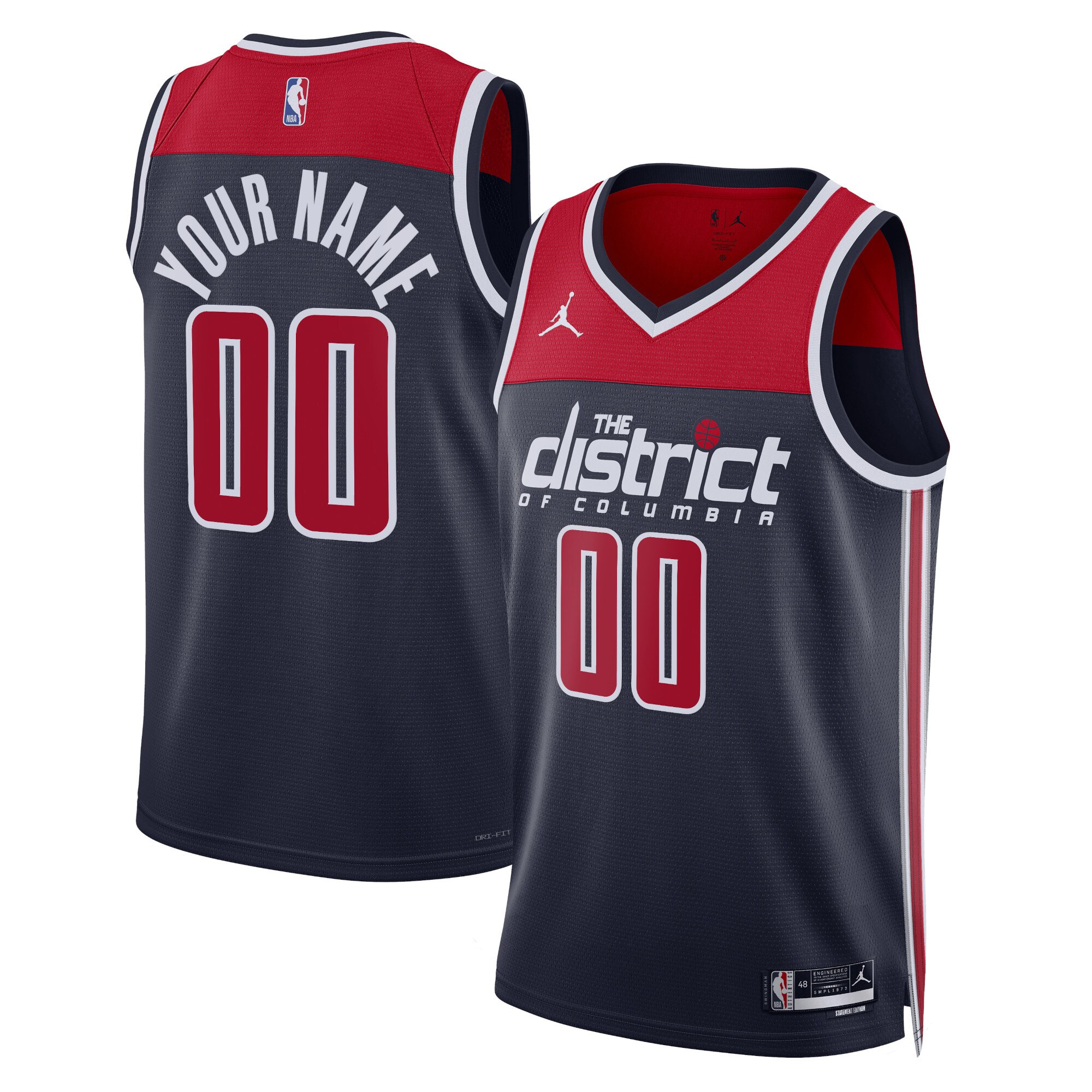 Washington Wizards Jordan Brand Unisex 2022/23 Swingman Custom Jersey – Statement Edition – Navy