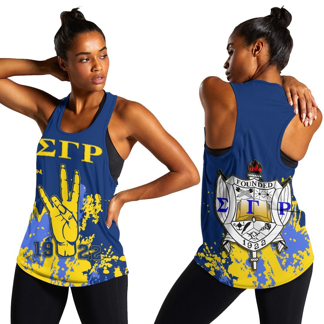 Wonderprint Tank Top Sigma Gamma Rho Racerback Tank Spaint Style