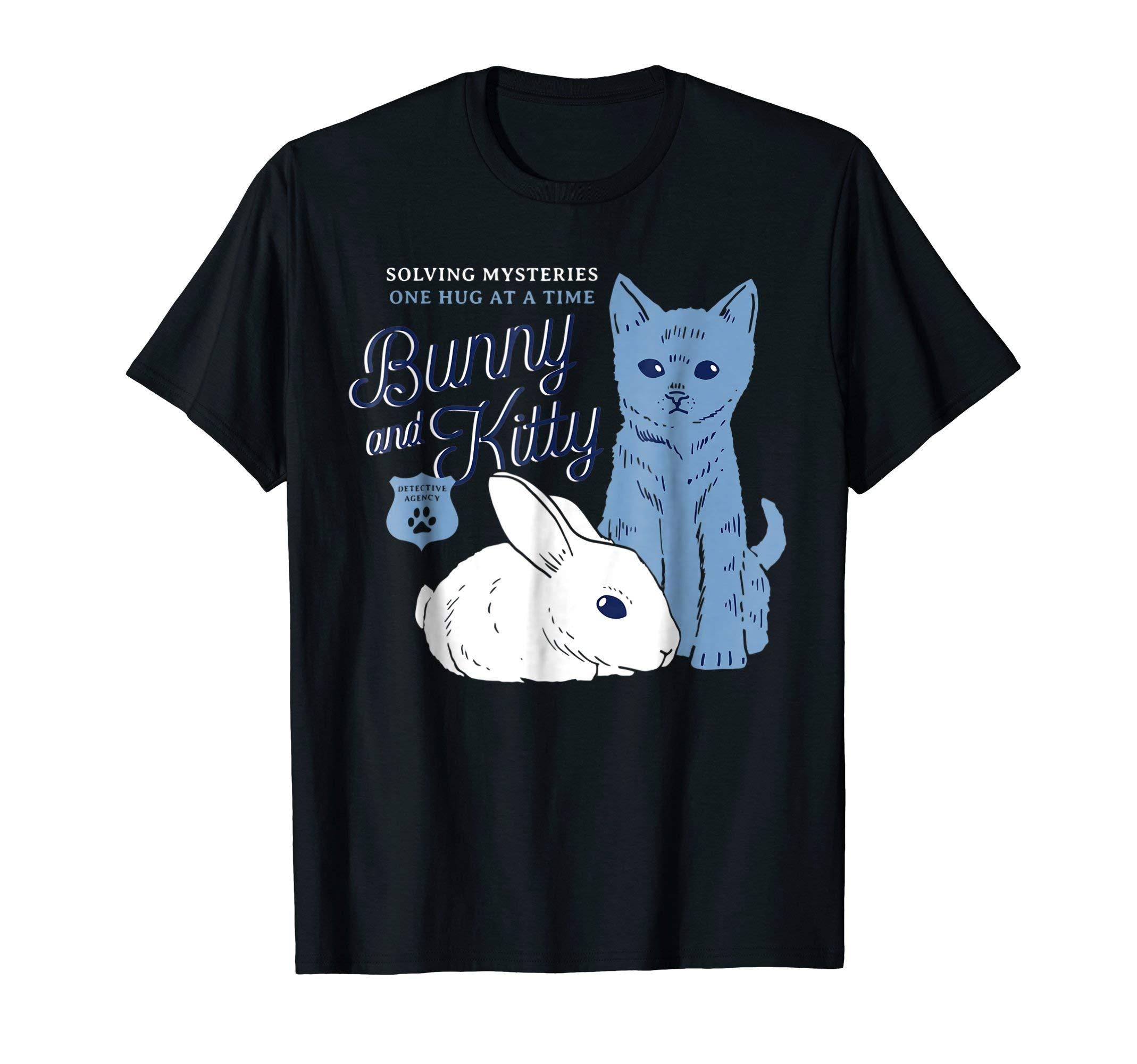 Cute Funny Bunny And Kitty T-Shirt For Men Women Kids