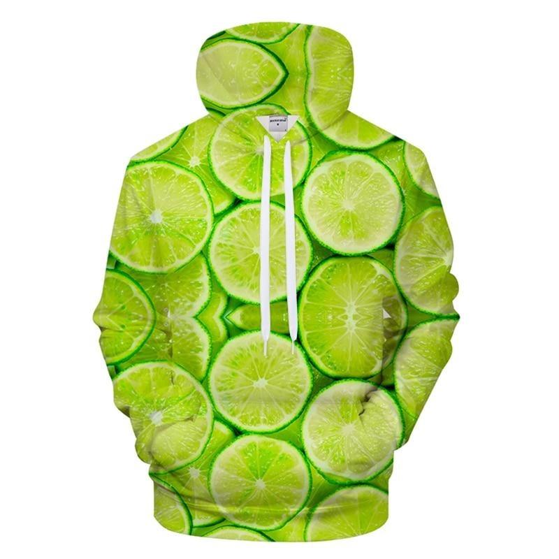 Lime Slices Print Hoodie