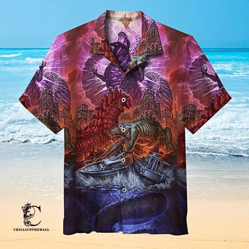 Welcome To New The World Of Godzilla L Hawaiian Shirt